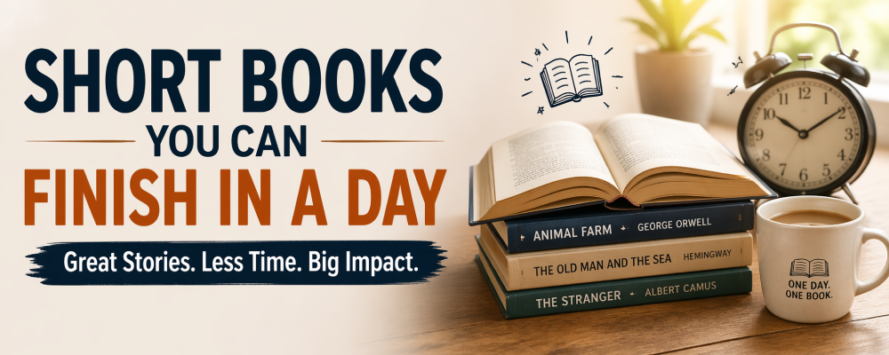 A stack of short books you can read in one day