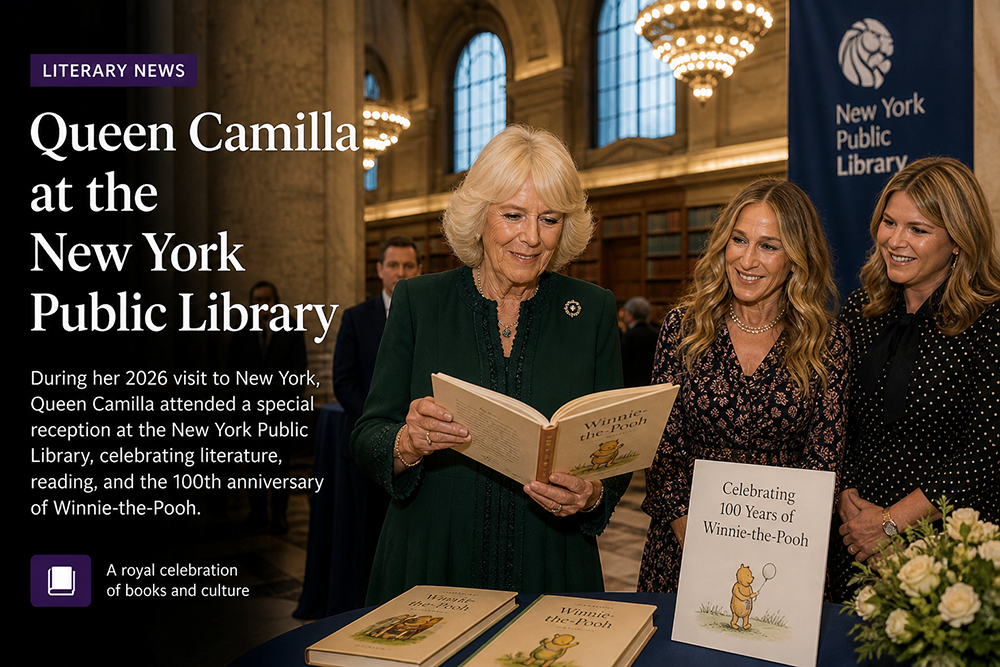 Queen Camilla at the New York Public Library literary event 2026